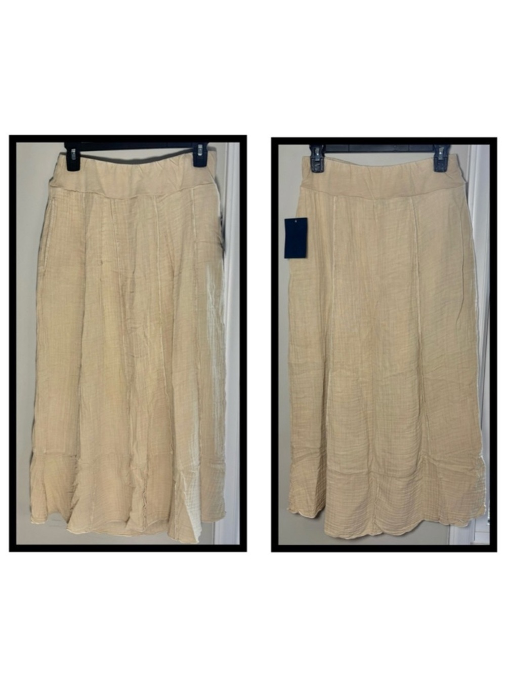 Coldwater Creek Creamy Beige Gauze Women's Skirt 100% Cotton, [Sz XL] NEW